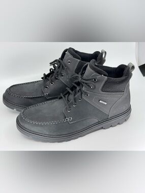 Waterproof Black Men's Lace-Up Ankle Boots